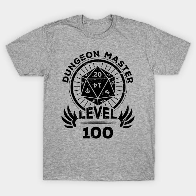 Level 100 Dungeon Master RPG Gamer Gift T-Shirt by atomguy